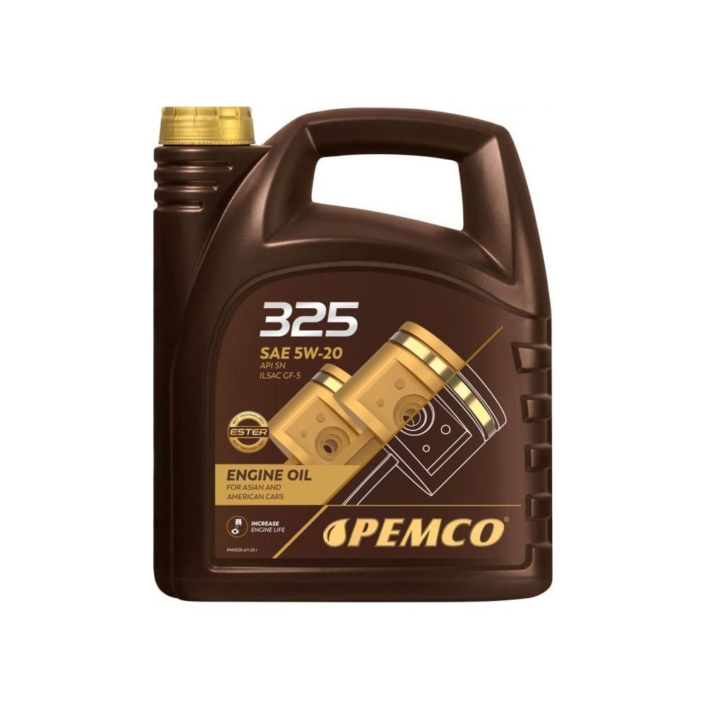 Изображение товара Синтетическое моторное масло PEMCO 325 5W20 4 л PM0325-4-E