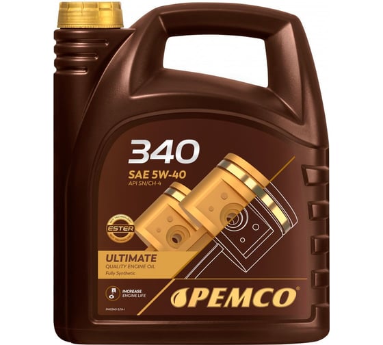 Изображение товара Синтетическое моторное масло PEMCO 340 5W40 5 л PM0340-5-E