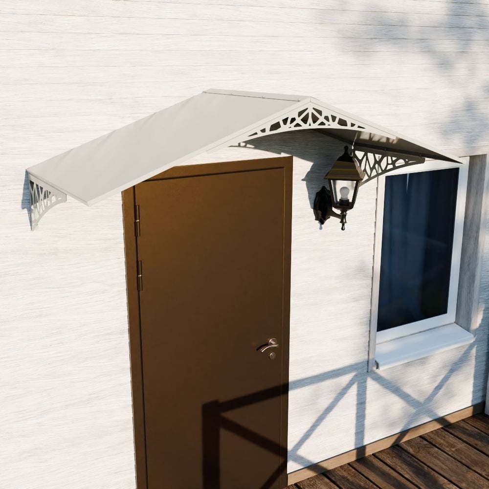 Изображение товара Стальной двускатный козырек АрсеналЪ LOFT+ белый для дома и дачи