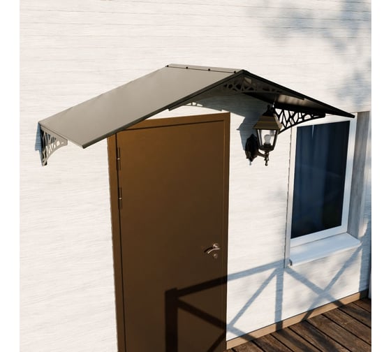 Изображение товара Козырек АрсеналЪ двускатный, стальной лист LOFT+ черный (дом, дача, дверь, крыльцо) серия ARSENAL AVANT мод. . AR18K1B4959-06