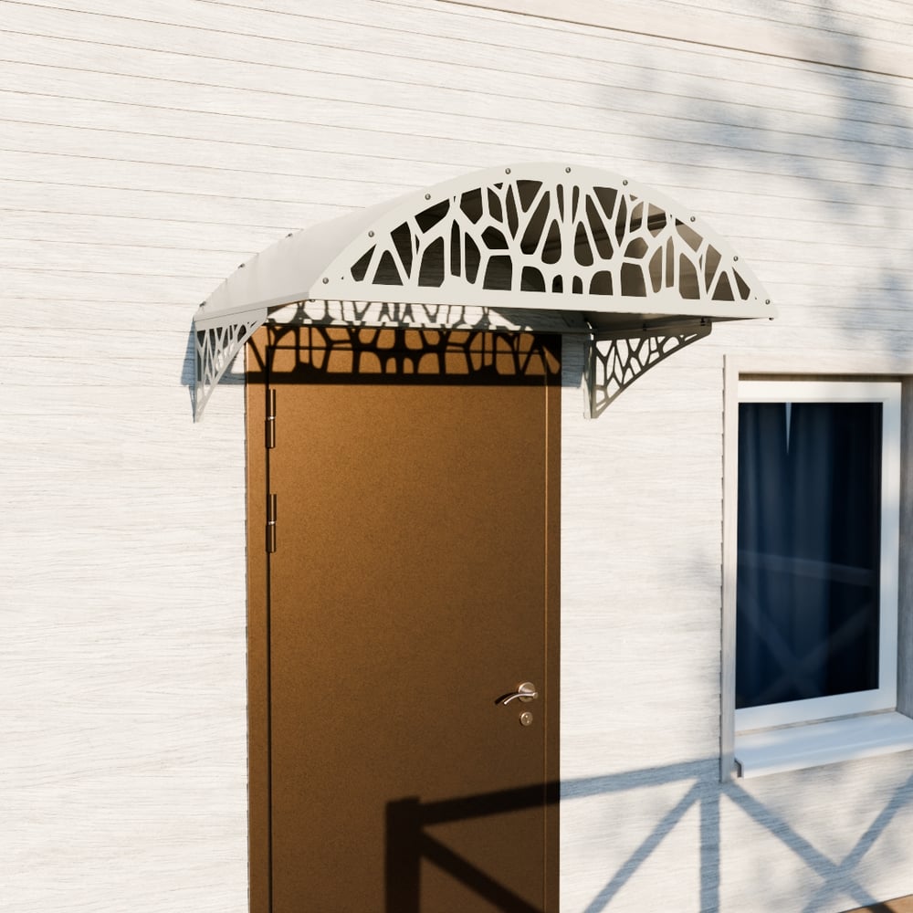 Изображение товара Козырек АрсеналЪ стальной лист LOFT белый, арочный (дом, дача, дверь, крыльцо) серия ARSENAL AVANT мод. . AR18K134I39-06