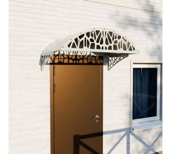 Изображение товара Козырек АрсеналЪ стальной лист LOFT белый, арочный (дом, дача, дверь, крыльцо) серия ARSENAL AVANT мод. . AR18K134I39-06