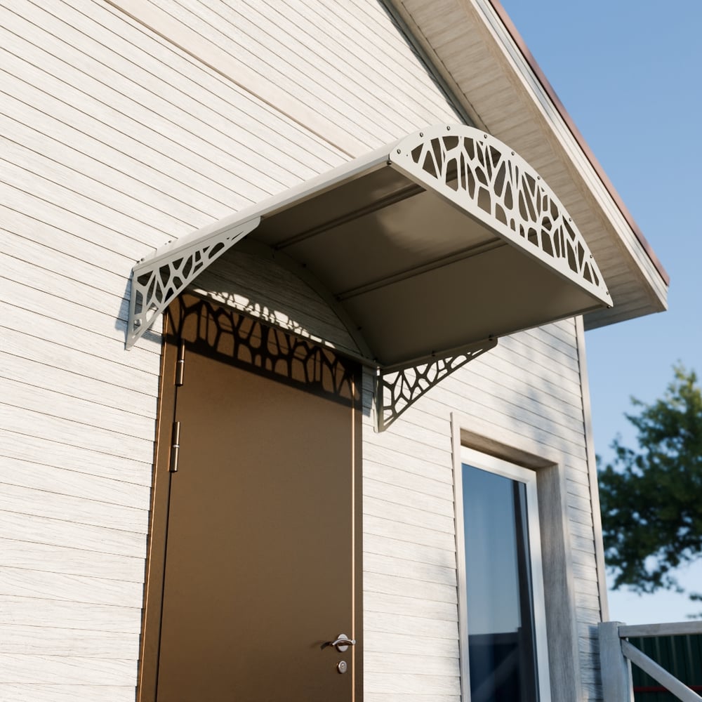 Изображение товара Козырек АрсеналЪ стальной лист LOFT белый арочный для дома и дачи