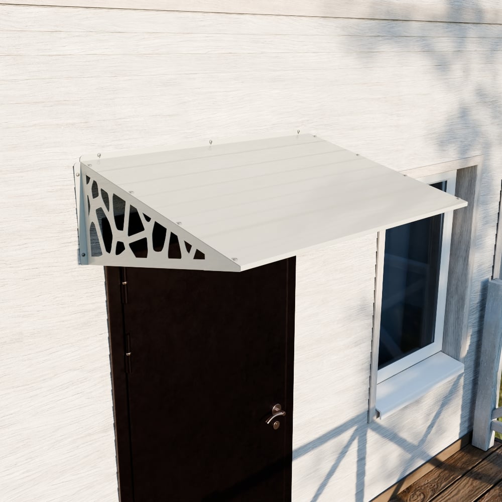 Изображение товара Козырек АрсеналЪ стальной LOFT+ белый для двери и крыльца