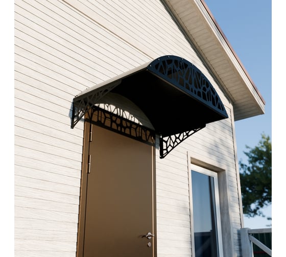 Изображение товара Козырек АрсеналЪ стальной лист LOFT черный, арочный (дом, дача, дверь, крыльцо) серия ARSENAL AVANT мод. . AR18K134959-06