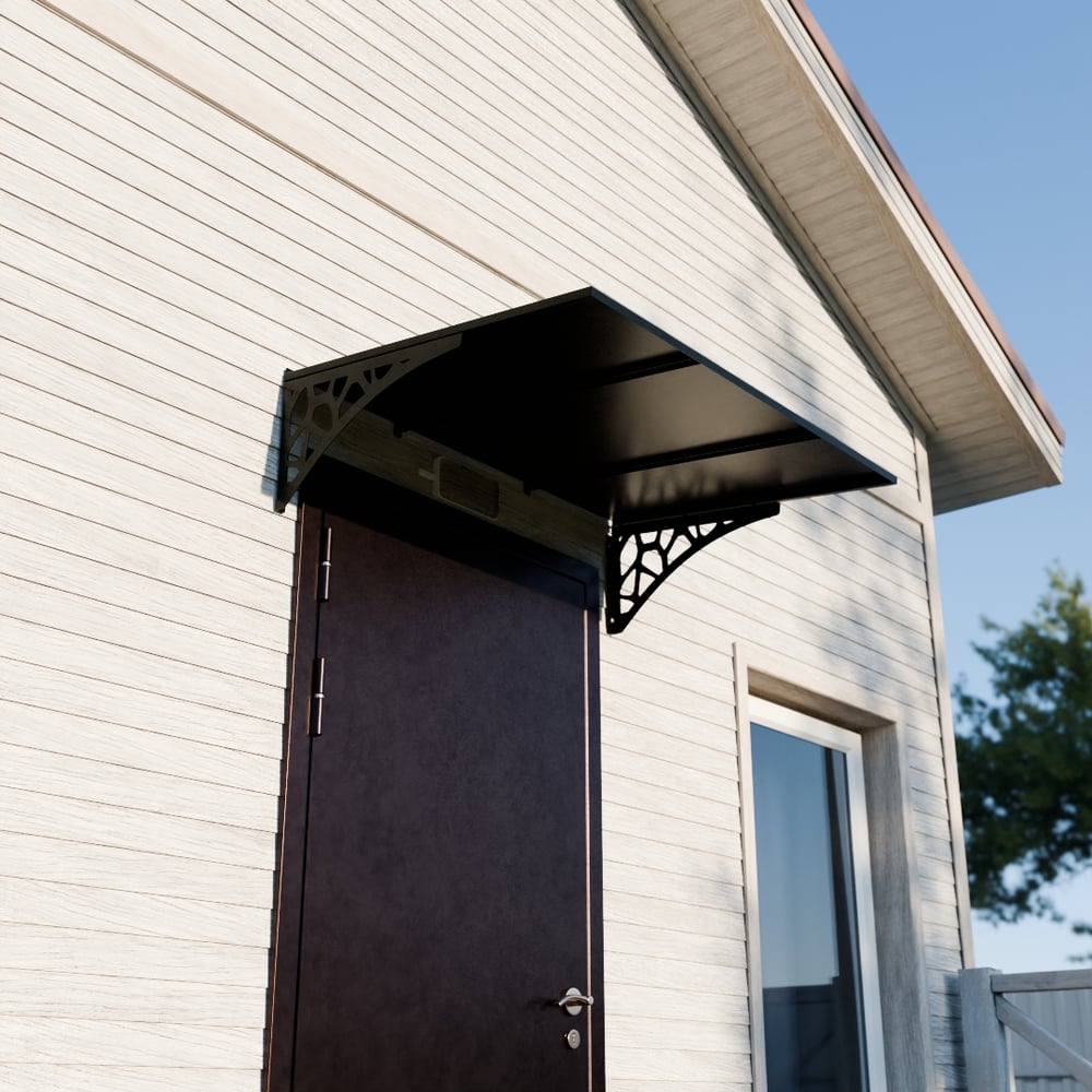 Изображение товара Козырек АрсеналЪ стальной лист LOFT черный для дома и дачи