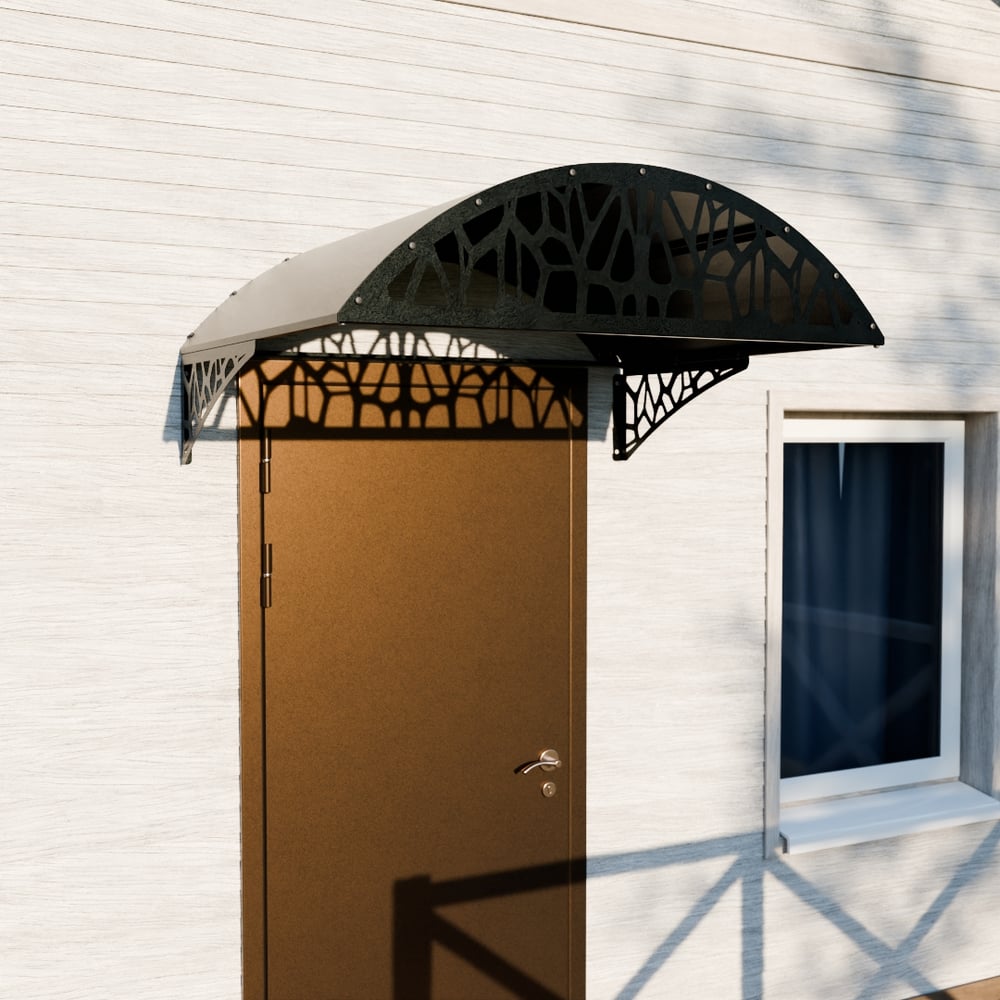 Изображение товара Козырек АрсеналЪ стальной лист LOFT черный арочный для дома и дачи