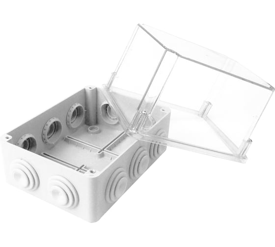 Изображение товара Распределительная коробка с заглушками с прозрачной крышкой увеличенной высоты KLR /KP-1511/H-TG - IP54 150x110x140мм 0241511