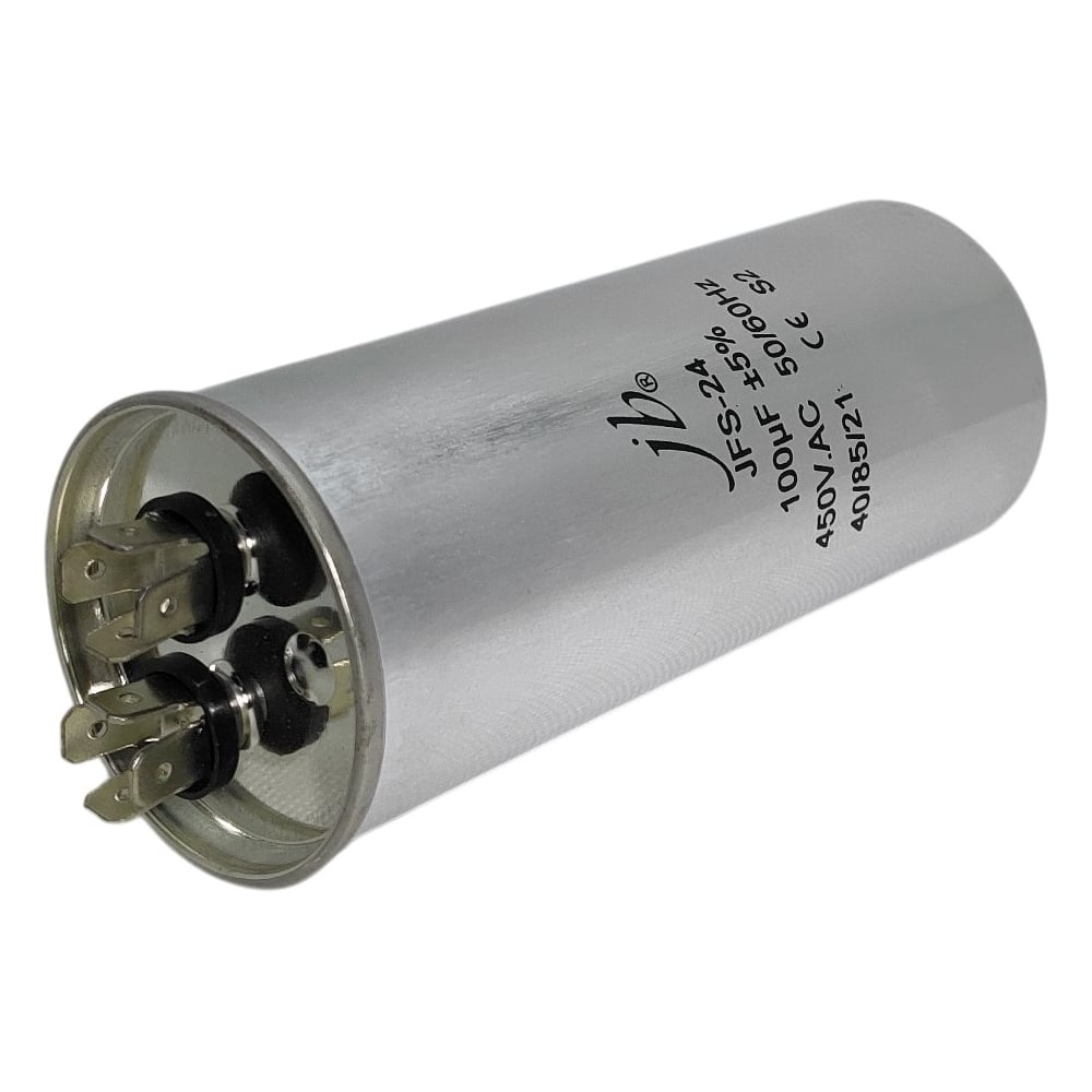 Изображение товара Конденсатор пусковой JB Capacitors 100мкФ 450В алюминиевый корпус JFS-24