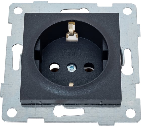Изображение товара Механизм розетки 1-ой GUSI Electric GUSI Ugra с/з, скрытая установка, графит С11Р3-010
