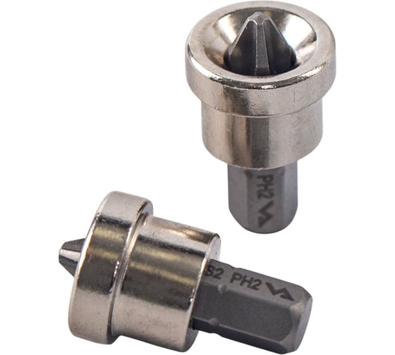 Изображение товара Биты магнитные с ограничителем S2, PH2, 25 мм, 2 шт VIRA 554505