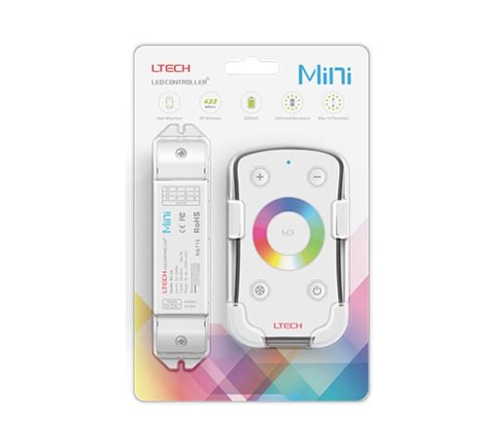 Изображение товара Контроллер для светодиодной ленты VARTON RGB 12-24V IP20 135x30x20 мм c пультом, 3CH 108/216W(12V/24V) (LTECH) M3+M3-3A