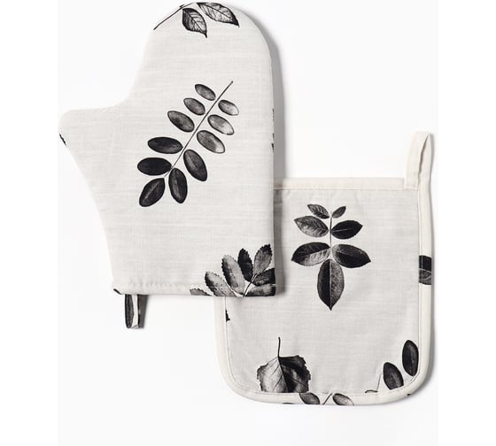 Изображение товара Набор кухонный Этель Impression варежка 20x27 см, прихватка 19x19 см, 100% хлопок, 210 г/м2 10744943