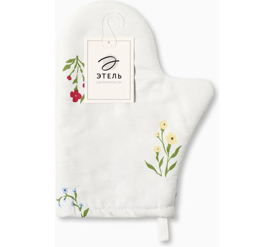 Изображение товара Варежка-прихватка Этель "Цветочек" 20x27 см, саржа 190 г/м2, 100% хлопок 10783169