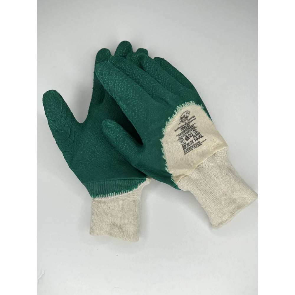 Изображение товара Трикотажные перчатки Gold Manibus Torus со вспененным латексом р.10 (XL) 12/240 GM1012L-10