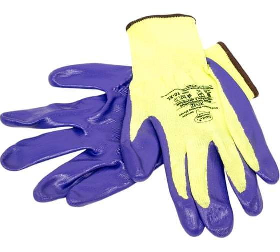 Изображение товара Нейлоновые перчатки Gold Manibus XiViz с нитриловым покрытием р.10 (XL) 12/240 GM1002N-10