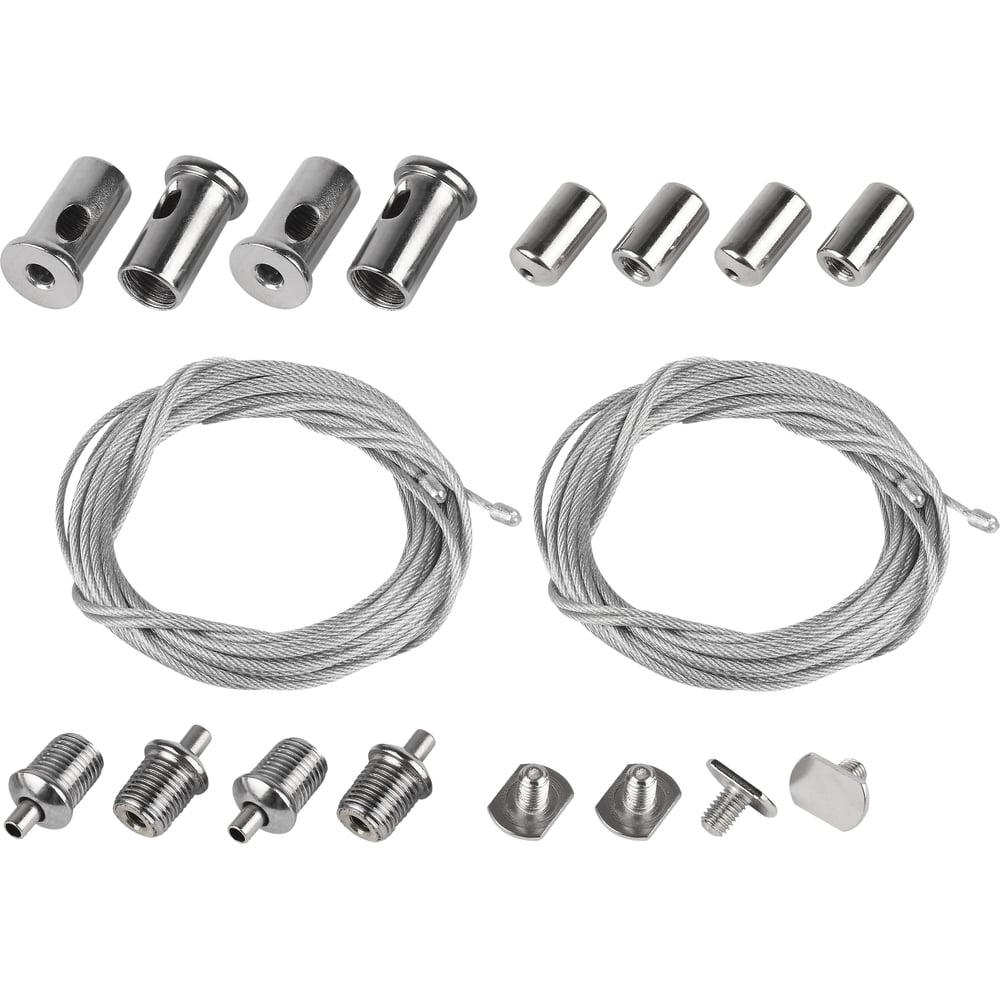 Изображение товара Набор тросов ЭРА 60605 2м для подвеса профиля 6060 4шт серый металл