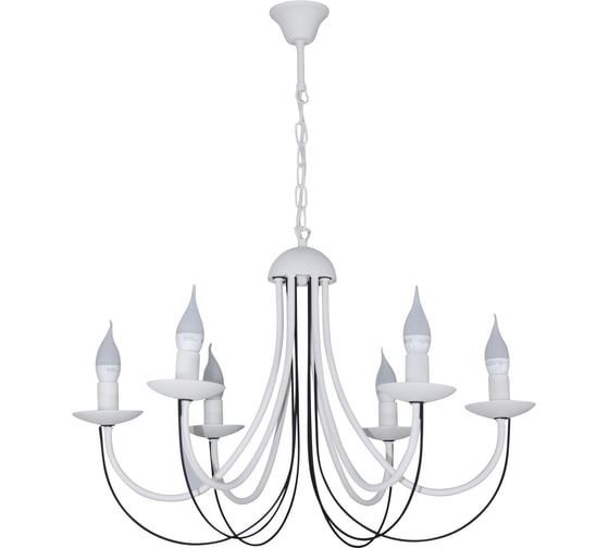 Изображение товара Светильник подвесной ЭЛЕТЕХ "Астра" 261 белый муар черный муар НСБ 01-6x60-106 Е14 _ИМ_ 1005405422