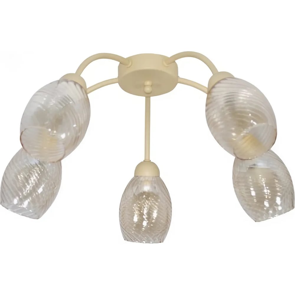 Изображение товара Потолочный светильник ЭЛЕТЕХ Валенсия 151 бежевый муар 5 ламп 60 Вт