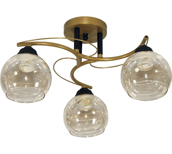 Изображение товара Светильник потолочный ЭЛЕТЕХ "Лия" 131 золото черный (Плафон 8425) НПБ 01-3x60-187 Е27 _ИМ_  1005405438