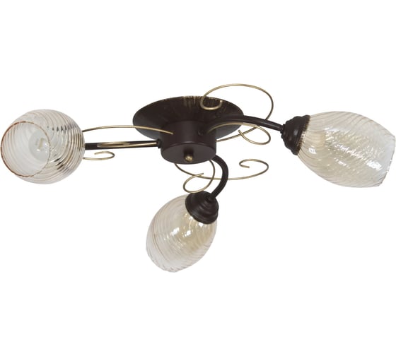 Изображение товара Светильник потолочный ЭЛЕТЕХ "Сюита" 131 коричневый муар золото (Плафон 8264) НПБ 01-3x60-166 Е14 _ИМ_  1005405441