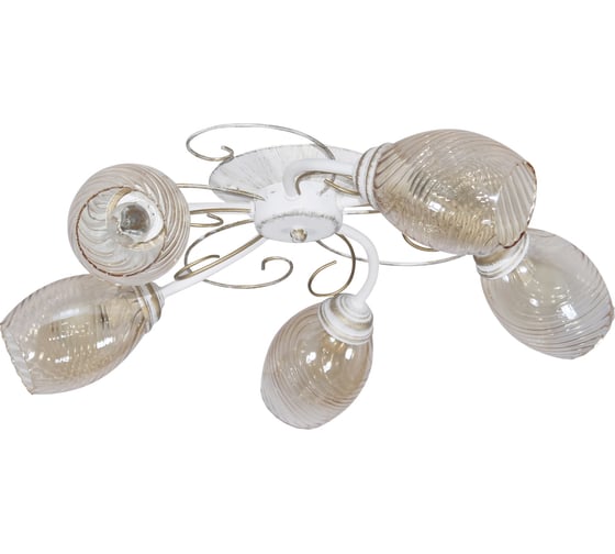 Изображение товара Светильник потолочный ЭЛЕТЕХ "Сюита" 151 белый муар золото (Плафон 8264) НПБ 01-5x60-115 Е14 _ИМ_  1005405442