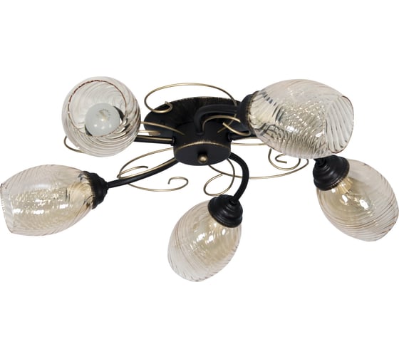 Изображение товара Светильник потолочный ЭЛЕТЕХ "Сюита" 151 коричневый муар золото (Плафон 8264) НПБ 01-5x60-115 Е14 _ИМ_  1005405443