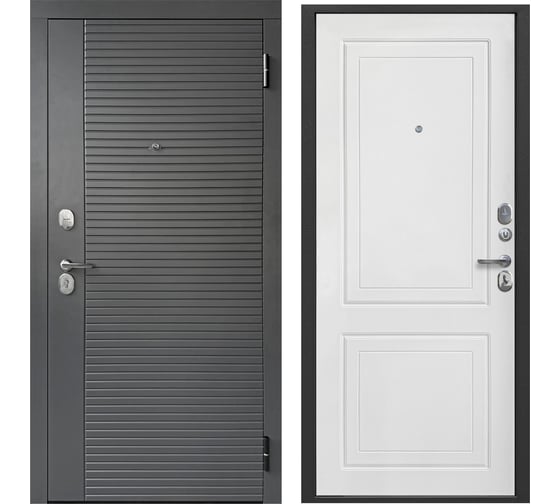 Изображение товара Дверь DIVA Foreman Ф-3 2МДФ 78мм 2050x860 Правая Сатин графит - Эмалит белый УТ-00083792