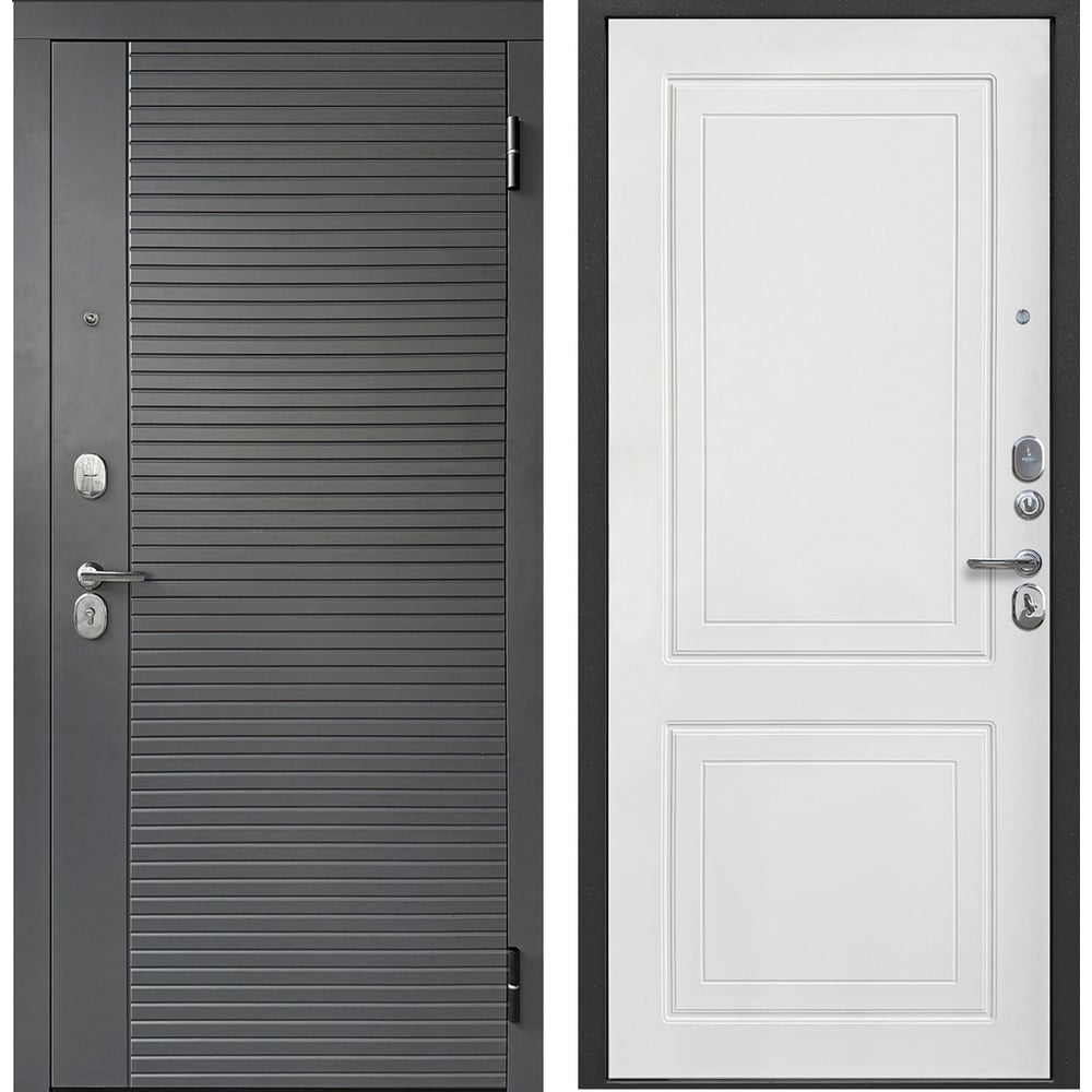 Изображение товара Дверь DIVA Foreman Ф-3 2МДФ 78мм 2050x960 Правая Сатин графит - Эмалит белый УТ-00083794