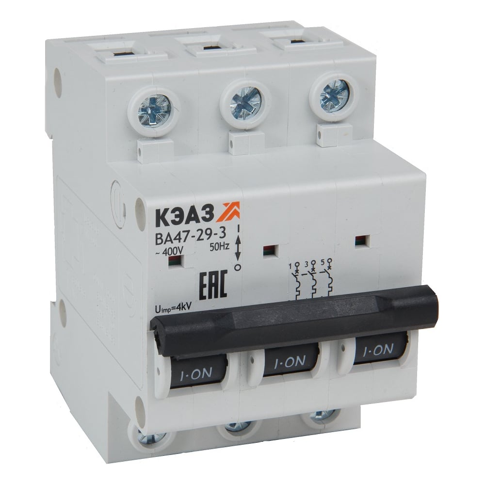 Изображение товара Выключатель автоматический модульный КЭАЗ ВА47-29-3C3-УХЛ3 4,5кА 4 шт