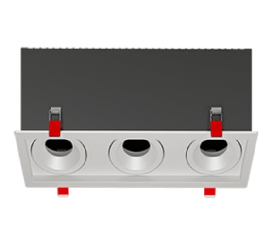 Изображение товара Рамка для модульного светильника VARTON FLEX 50 14 тройная встраиваемая 110x325x130мм RAL9010 поворотная V1-R0-00435-10014-2000000