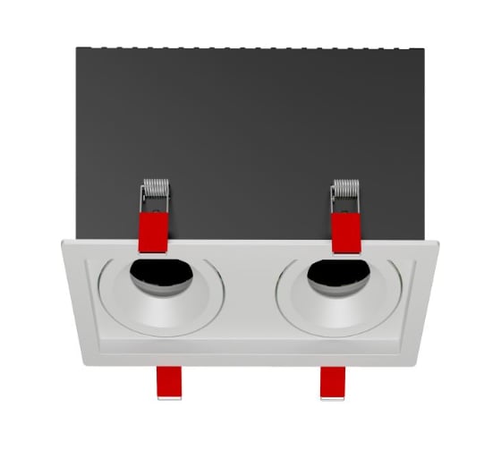 Изображение товара Рамка для модульного светильника VARTON FLEX 50 12 двойная встраиваемая 110x220x130мм RAL9010 поворотная V1-R0-00435-10013-2000000