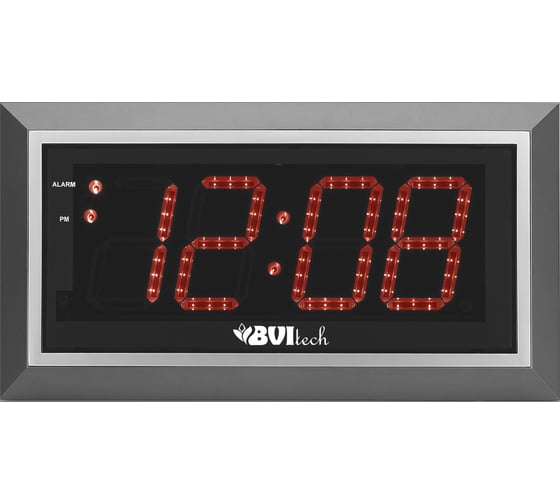 Изображение товара Настенные сетевые часы BVItech красный/серебро BV-11RSL BV11R