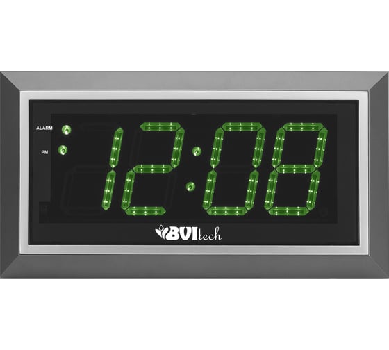 Изображение товара Настенные сетевые часы BVItech зеленый/серебро BV-11GSL BV11G