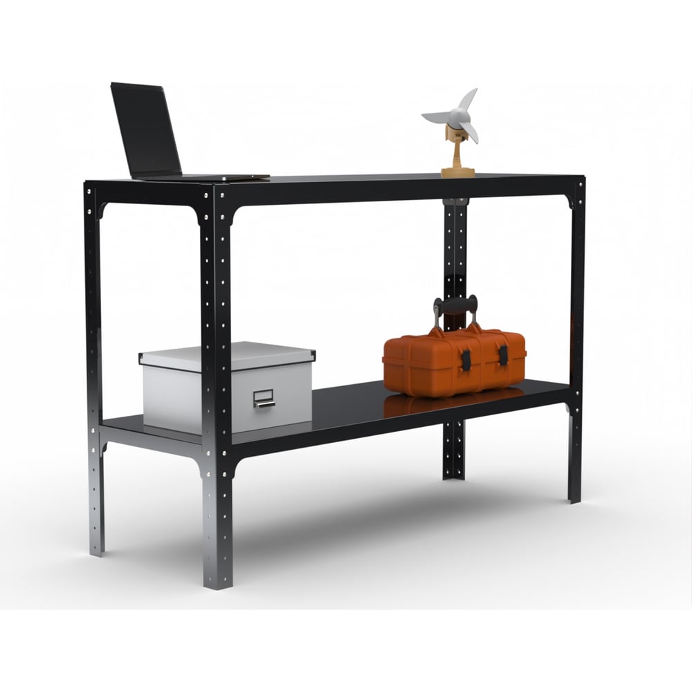 Изображение товара Стол-верстак Металекс KIT 950х1400х600 мм, черный с одной полкой