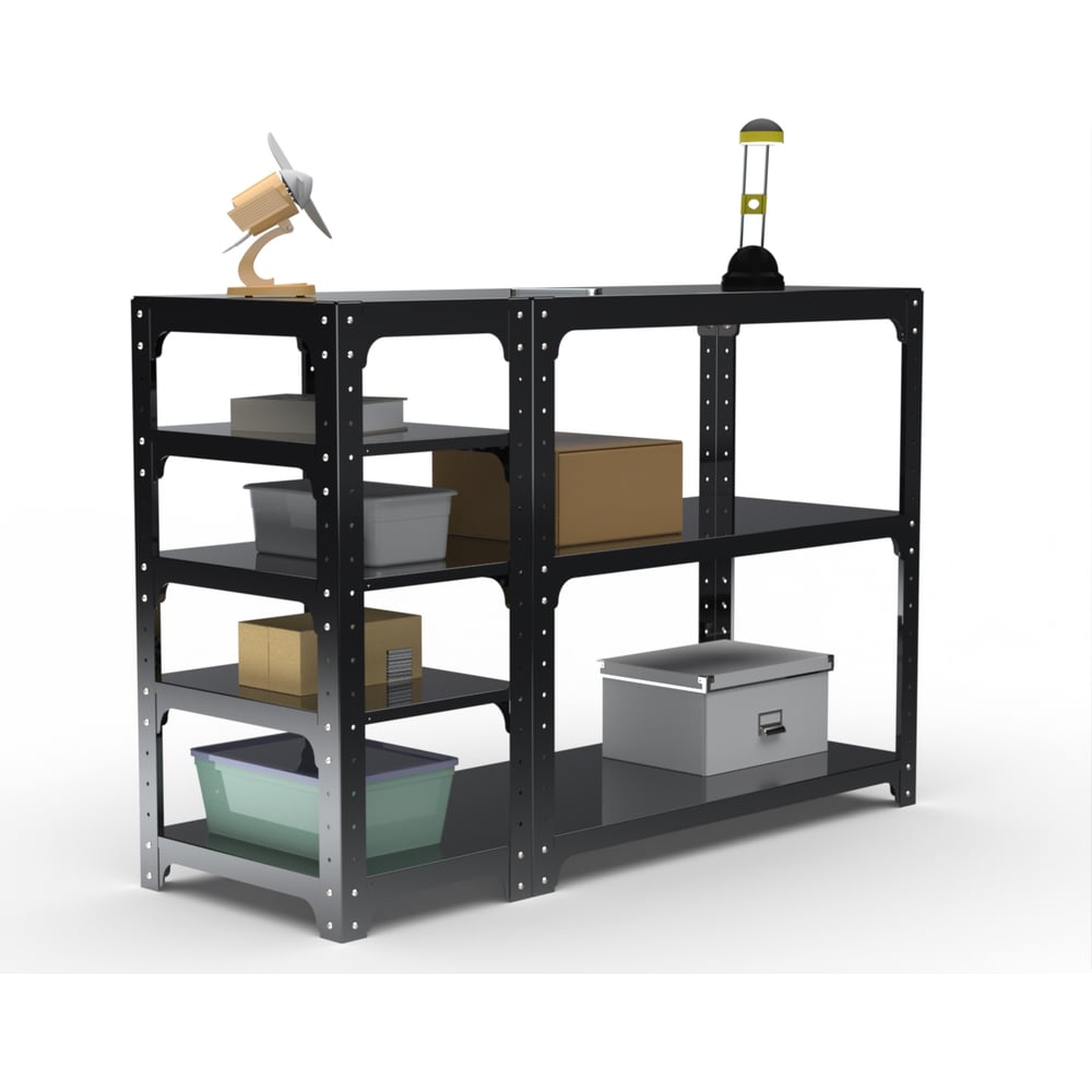 Изображение товара Стол-верстак Металекс KIT 950х1200х400 мм с боковыми полками черный