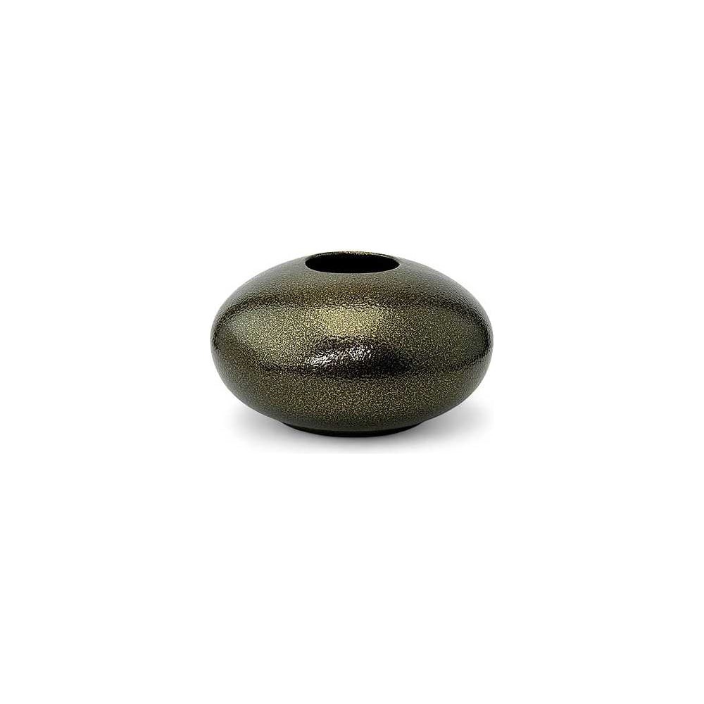 Изображение товара Ваза Сады Аурики V54 Глянец керамика эллипс черная золото диаметр 18 см высота 10 см