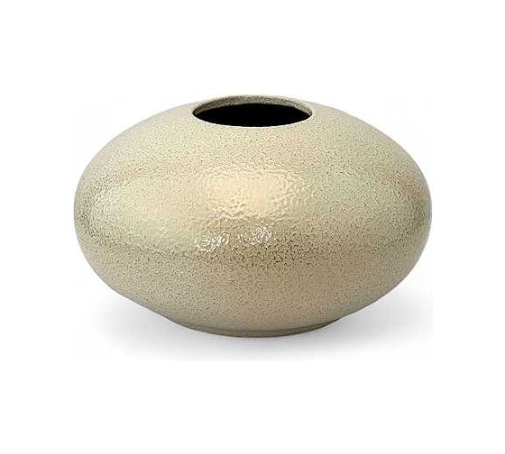 Изображение товара Ваза Сады Аурики V52 Глянец керамика, эллипс, белая/золото, диаметр 18 см, высота 10 см 072335