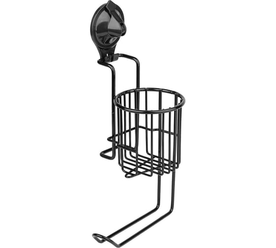 Изображение товара Держатель туалетной бумаги и дезодоранта на присоске (Air-lock) SAKURA BI-3105A 250x120x150 мм, черный 037305