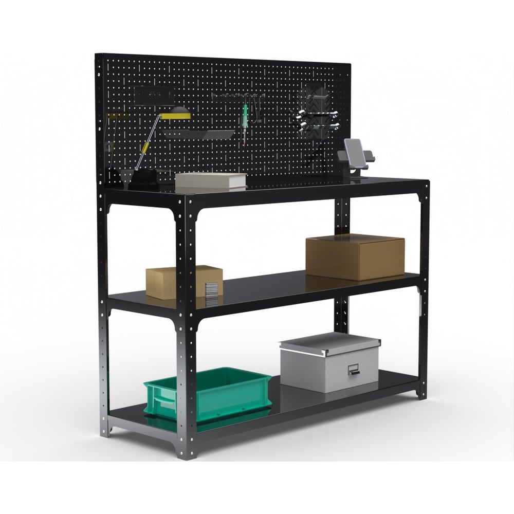 Изображение товара Стол-верстак Металекс KIT 950х1600х600 мм с полками и аксессуарами