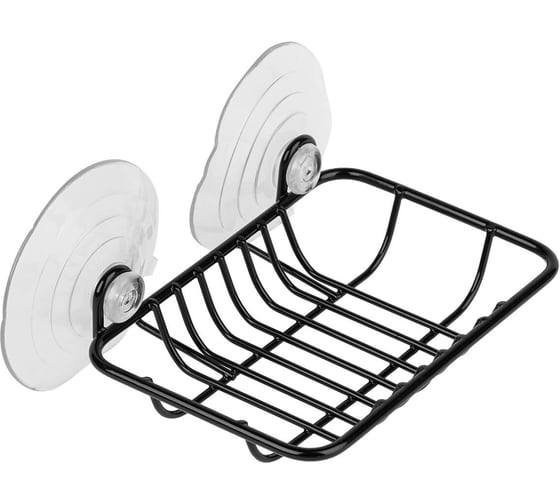 Изображение товара Мыльница на присосках SAKURA АЕ-734А 125x39x92 мм, черный 037295