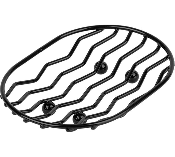 Изображение товара Мыльница металлическая SAKURA АЕ-735А 22x95x130 мм, черный 037294