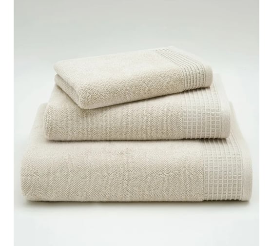 Изображение товара Полотенца махровые Guten Morgen Винарн, Кремовый 30x30 см, 50x90 см, 70x140 см НПМ-СБеж-30-50-70