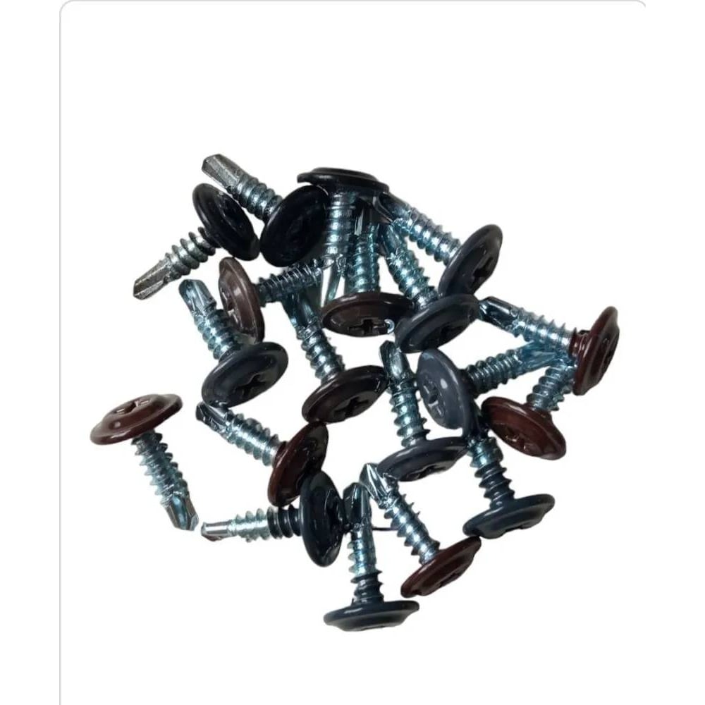 Изображение товара Саморез крашеный со сверлом и пресс-шайбой Квадра 4.2 x 16 RAL 7024 упак 20 шт