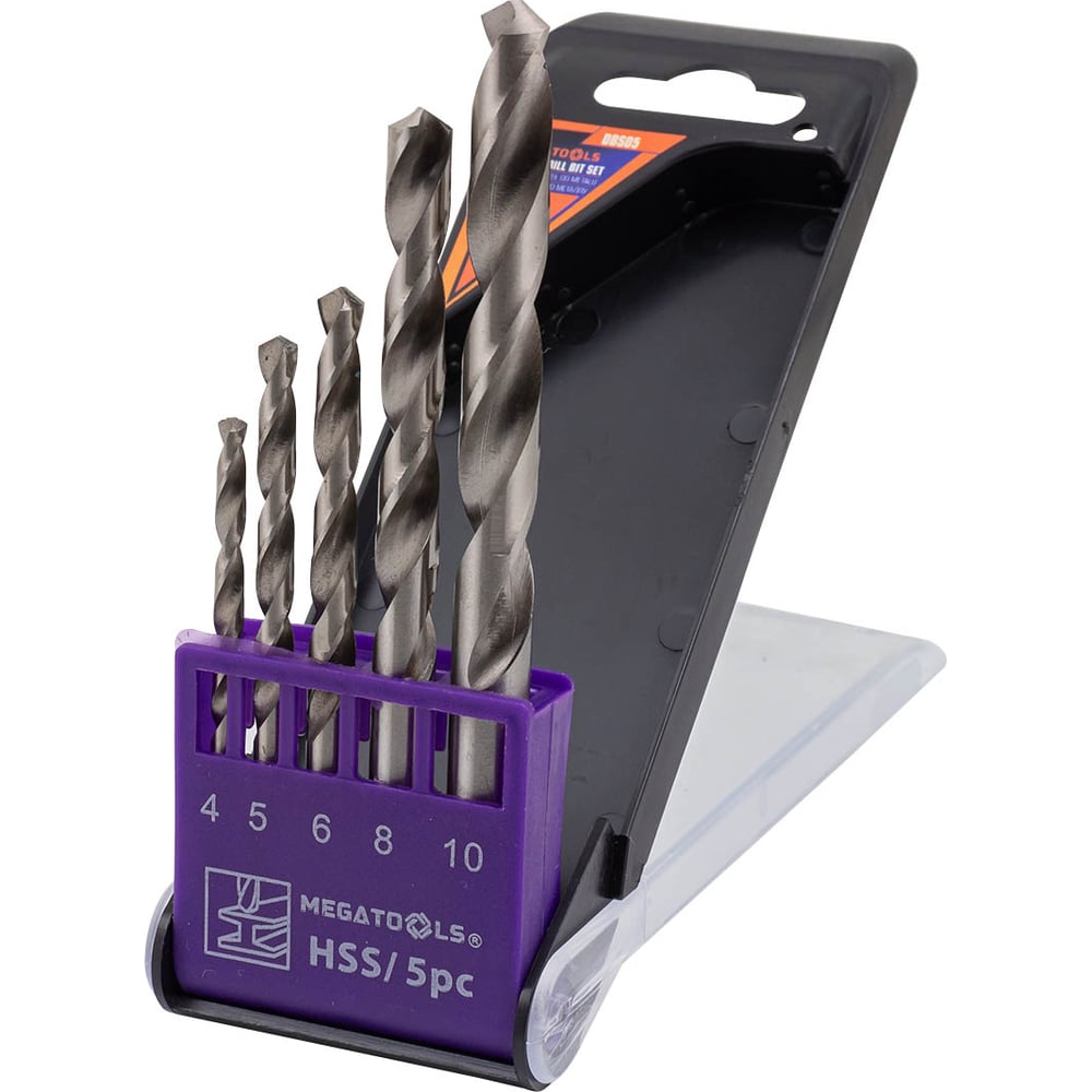 Изображение товара Набор сверл по металлу MEGATOOLS 5 шт HSS для точного сверления