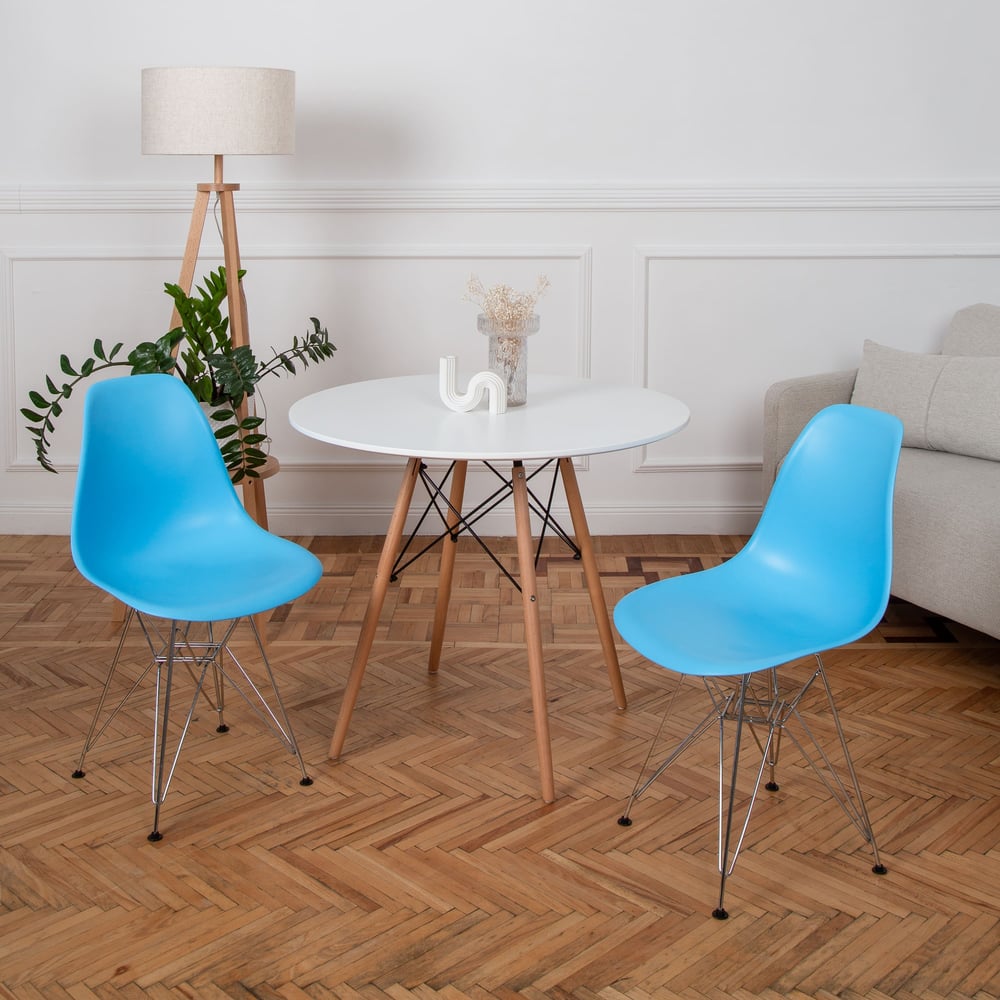 Изображение товара Пластиковый стул DERSTUHL Chrom Eames голубой, современный дизайн