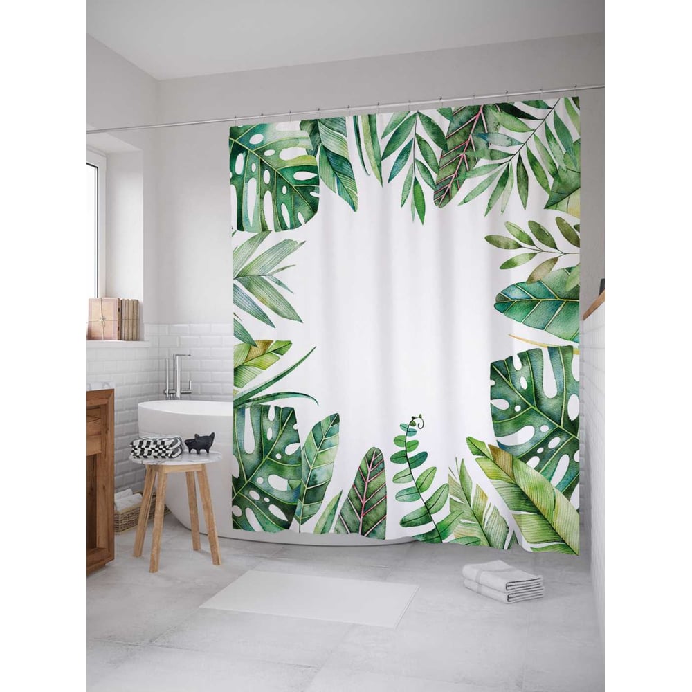 Изображение товара Штора для ванной JoyArty Макушки тропиков 180х200 см с крючками