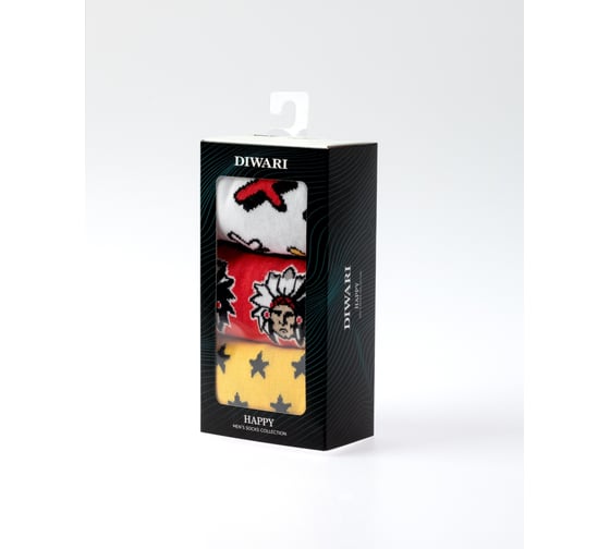 Изображение товара Носки мужские DIWARI HAPPY 20С-37СП 3 ПАРЫ рис. 765, р-р 44-45 1001332030050077765