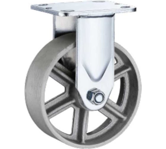 Изображение товара Большегрузное чугунное колесо без резины 150 мм, неповоротное, площадка, темный обод FCs 63 TOR 1048777