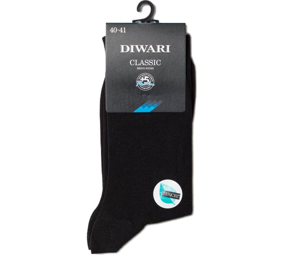 Изображение товара Носки мужские DIWARI CLASSIC 17С-47СП из вискозы TENCEL рис. 000, р-р 44-45, черный 1001330140050012000